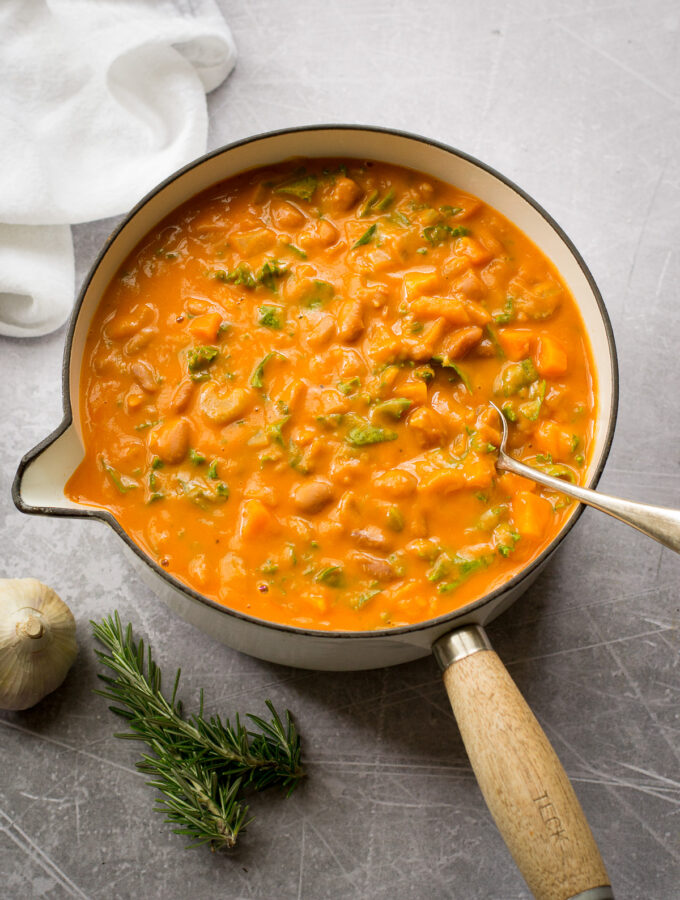Borlotti Bean Soup with kale The Veg Space