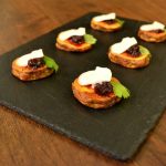 Sweet Potato Rounds with Goat's Cheese and Cranberry