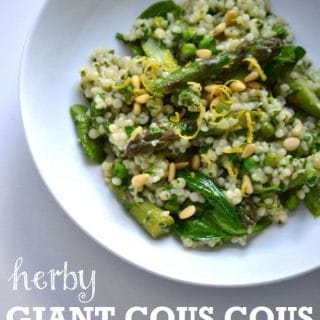 Herby Giant Cous Cous with Asparagus & Lemon