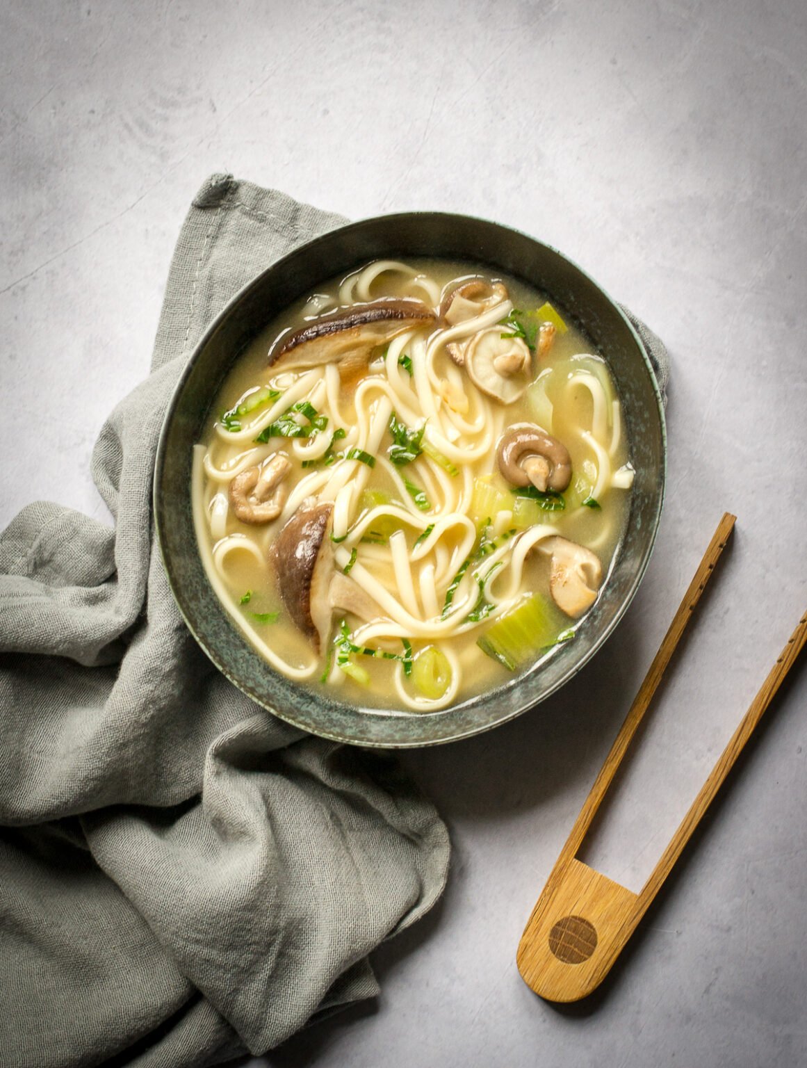 Shiitake Mushroom Noodle Soup with miso The Veg Space vegan recipes