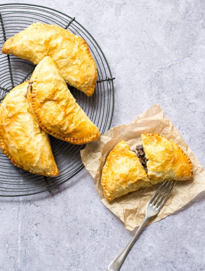 Vegan Mushroom Pasty with Red Wine