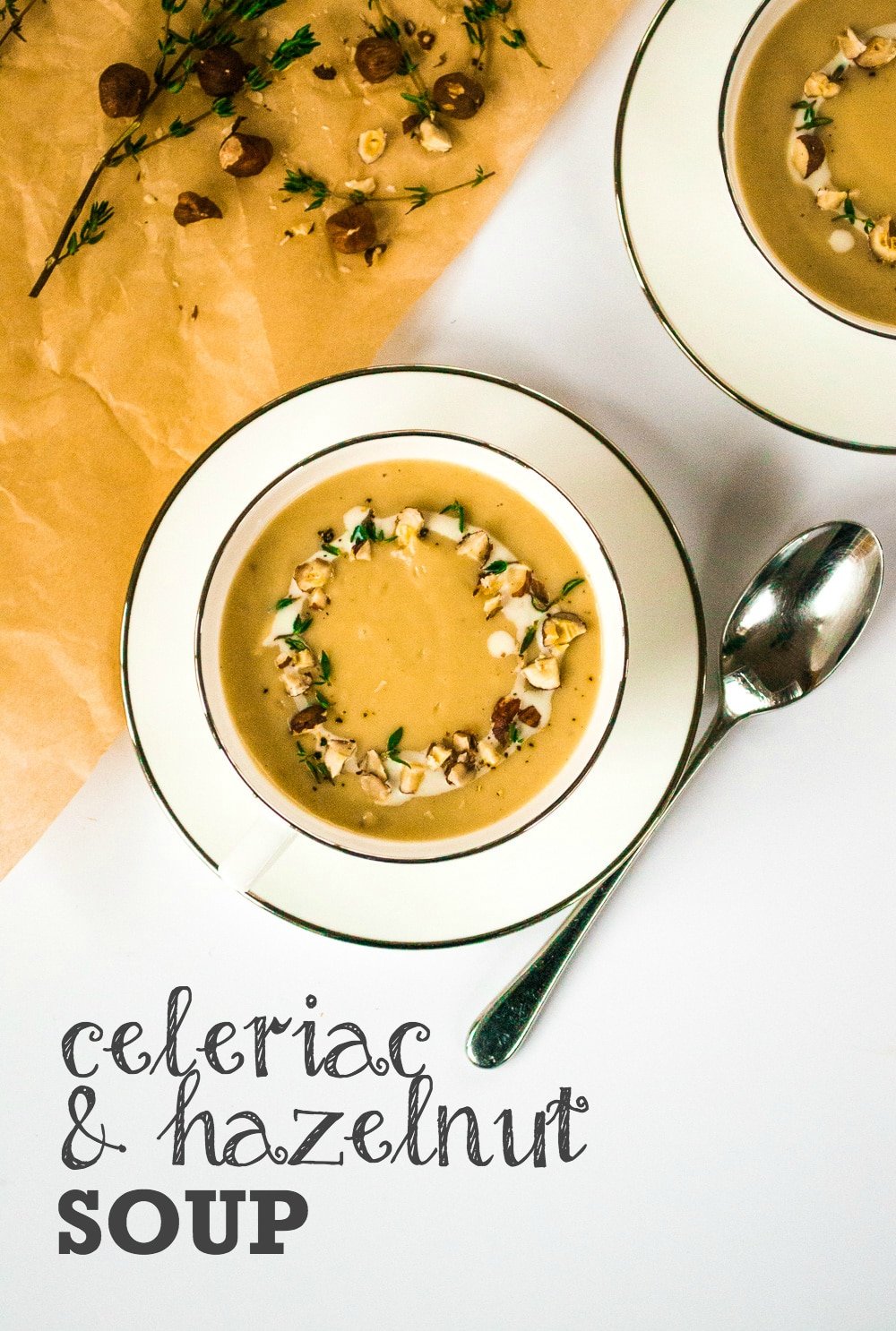 Celeriac & hazelnut soup