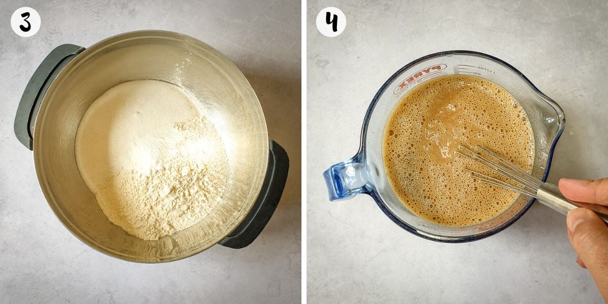 mix dry and wet ingredients