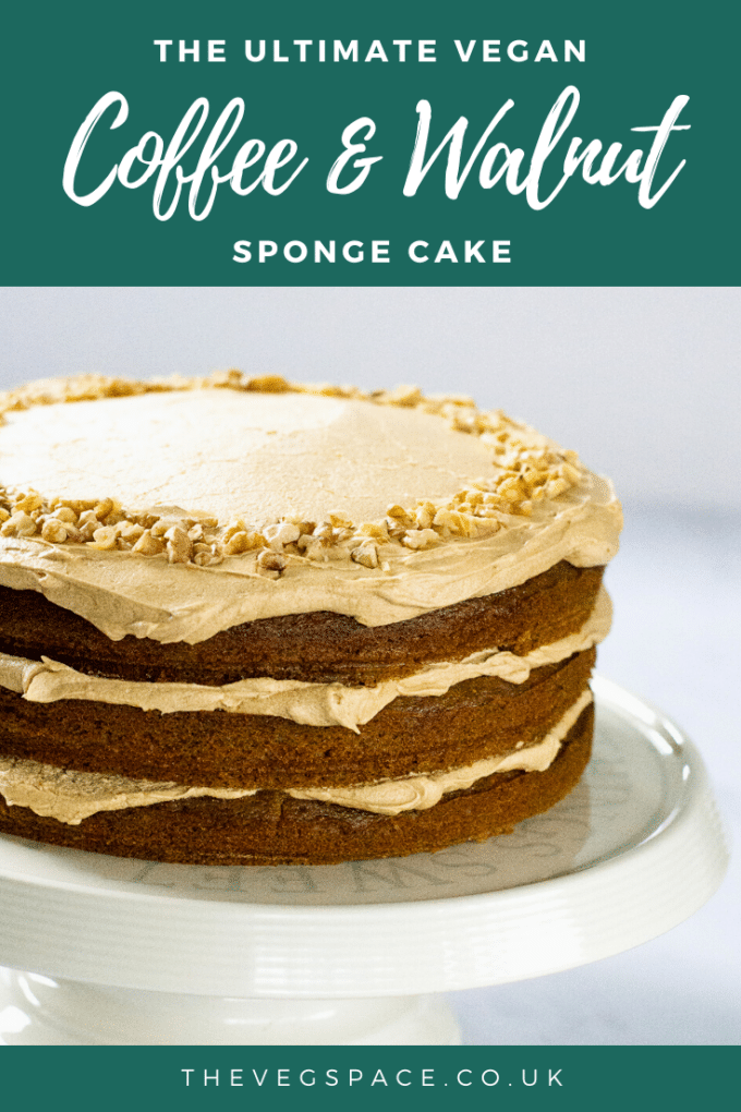 Vegan Coffee Cake - this light and moist vegan coffee & walnut cake is easy to make and totally delicious!