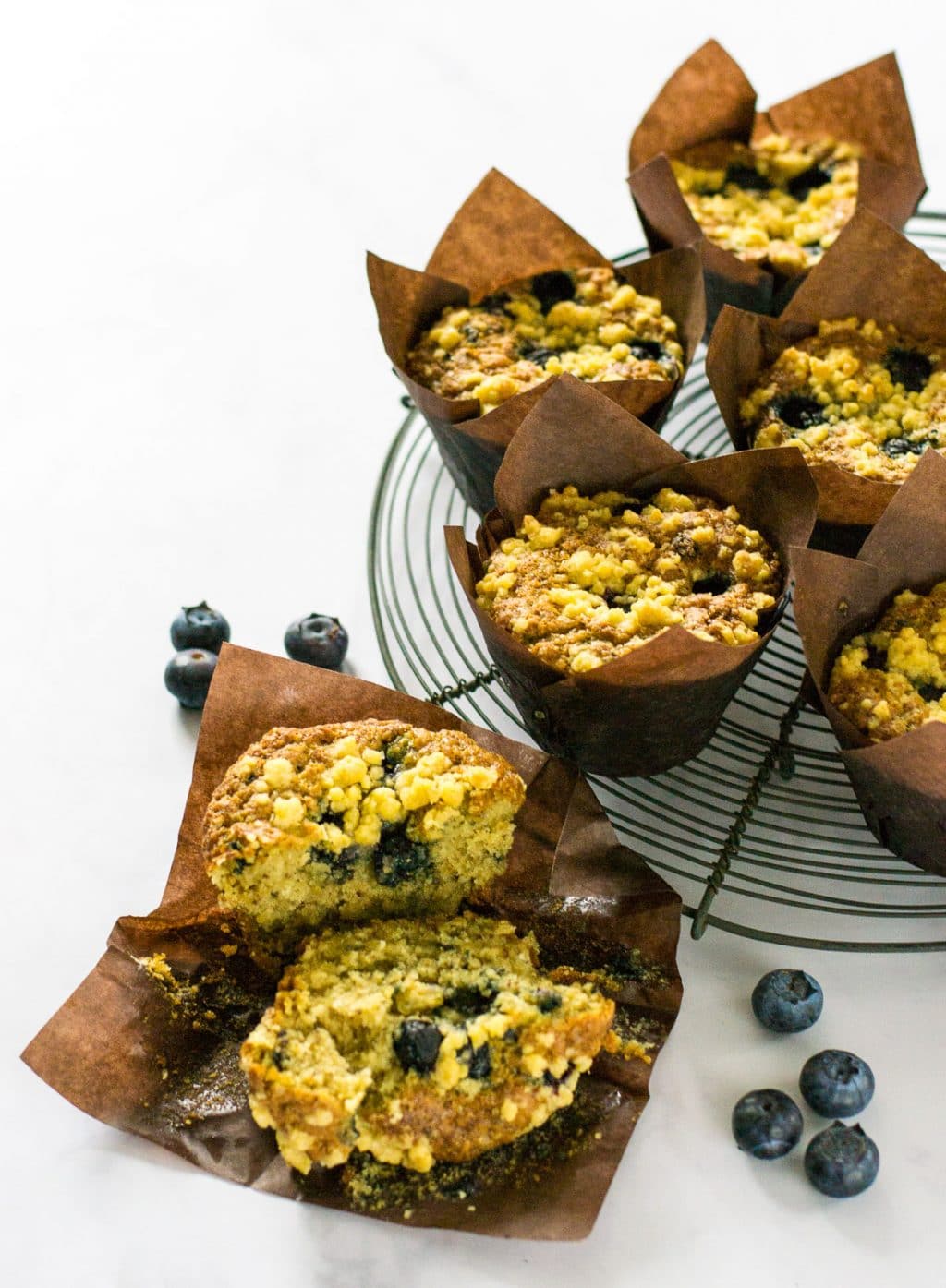 These easy Vegan Blueberry Muffins with Streusel Topping are totally more-ish and so easy to make. #vegan #plantbased | thevegspace.co.uk
