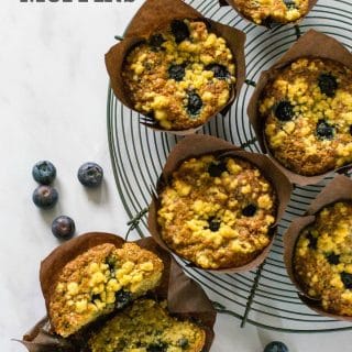 These easy Vegan Blueberry Muffins with Streusel Topping are totally more-ish and so easy to make. #vegan #plantbased | thevegspace.co.uk