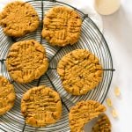These chewy vegan peanut butter cookies are totally moreish and so easy to make! #vegan #plantbased #veganfood #peanutbutter