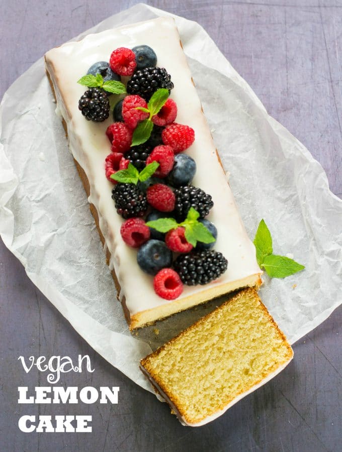 This Easy Vegan Lemon Cake is just so delicious, pretty to look at and simple to make, no one will ever guess it is vegan! #vegan #plantbased #veganfood #vegancake #veganbaking