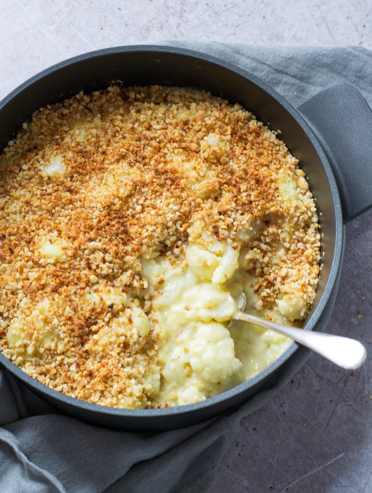 Cauliflower Cheese with vegan cheese sauce