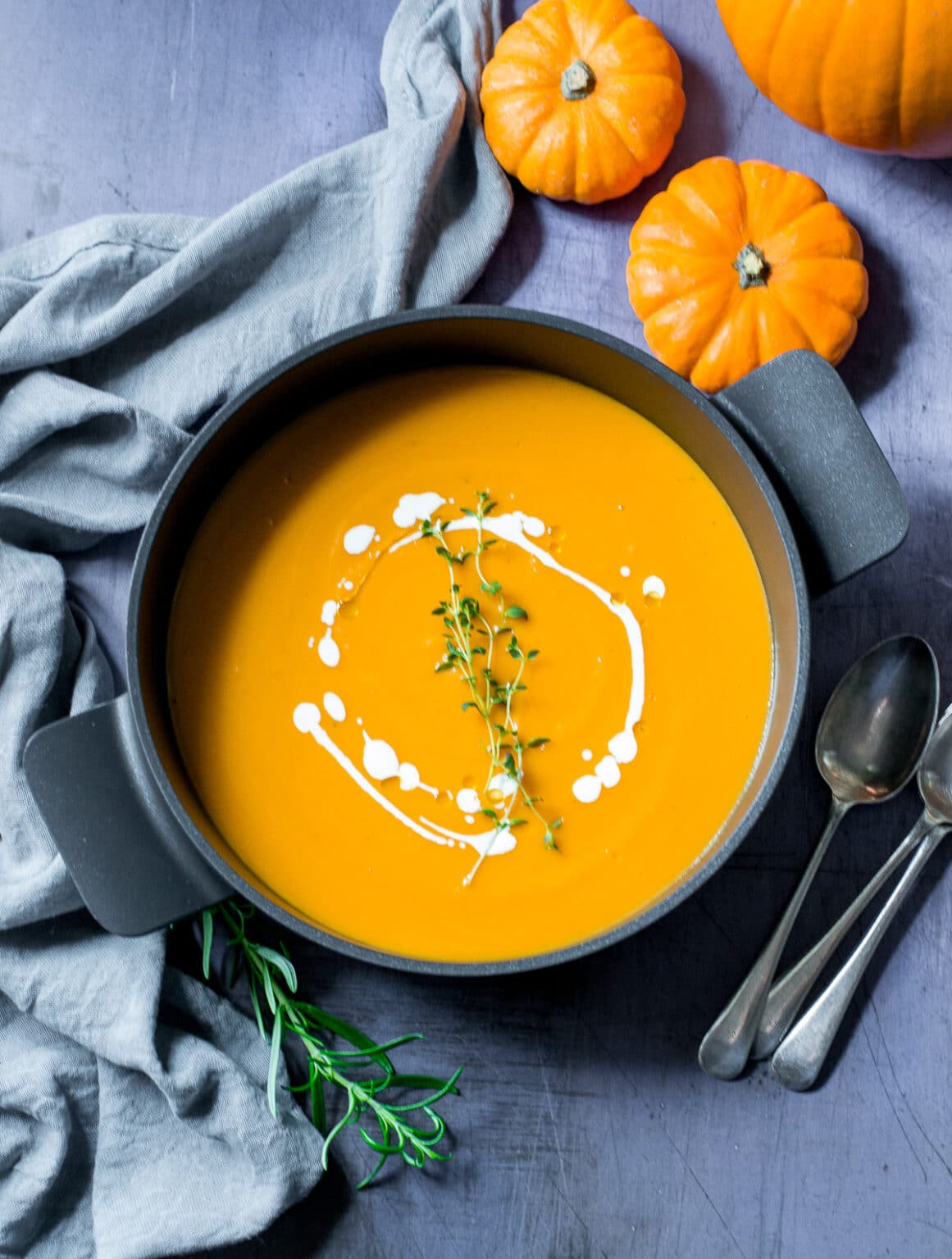 Roasted Pumpkin Soup with garlic and rosemary The Veg Space