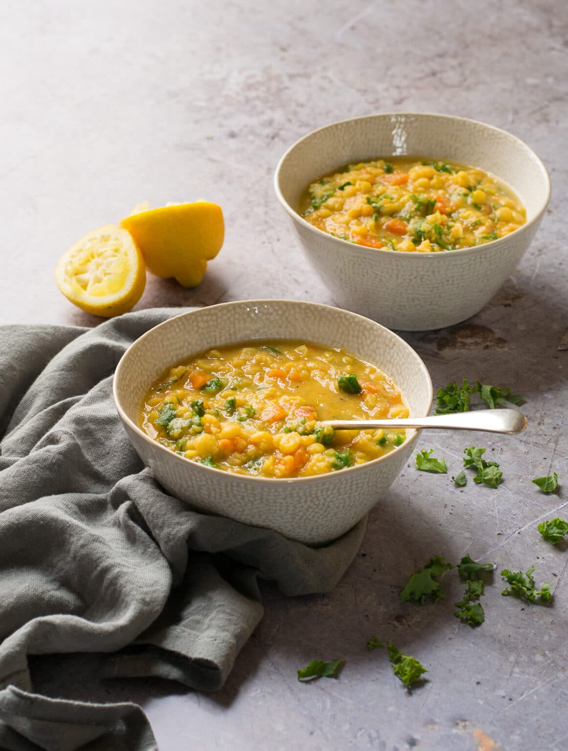 yellow split pea soup one pot cumin halal smoked depth warming cold weather easy