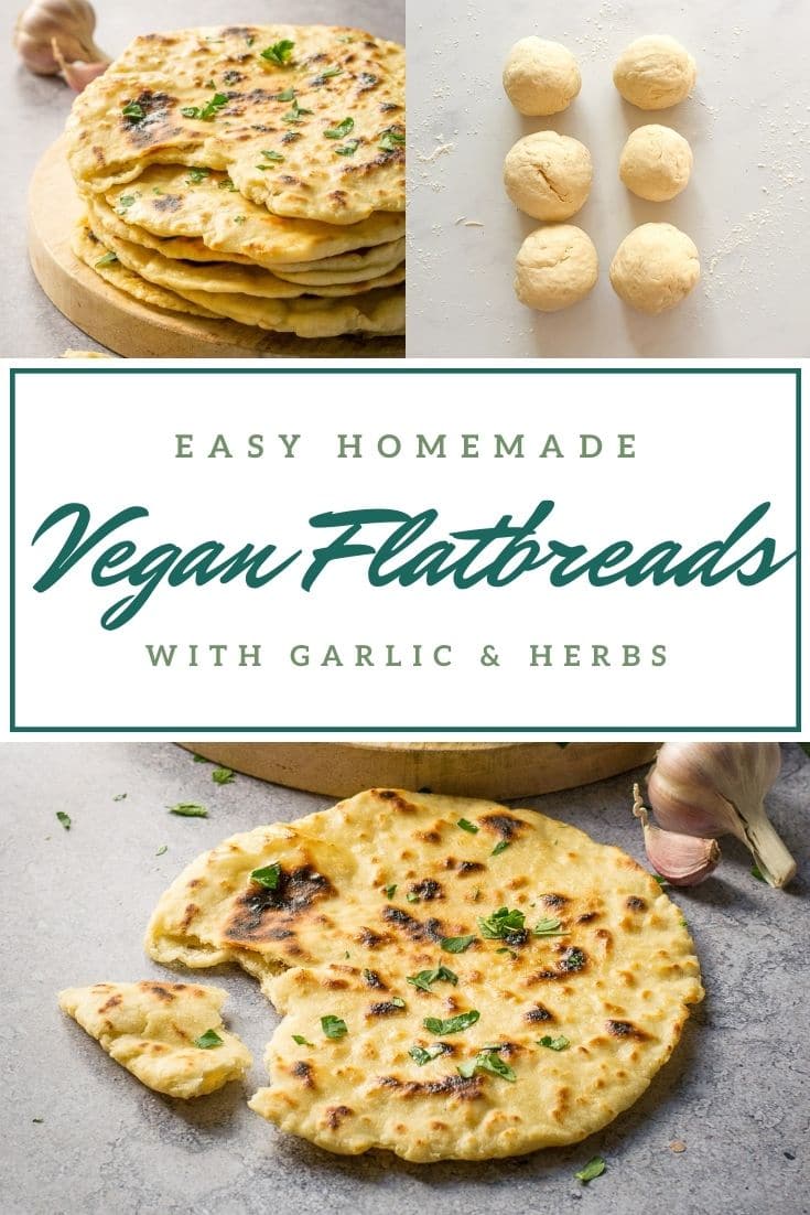Vegan Flatbreads with garlic & herbs The Veg Space