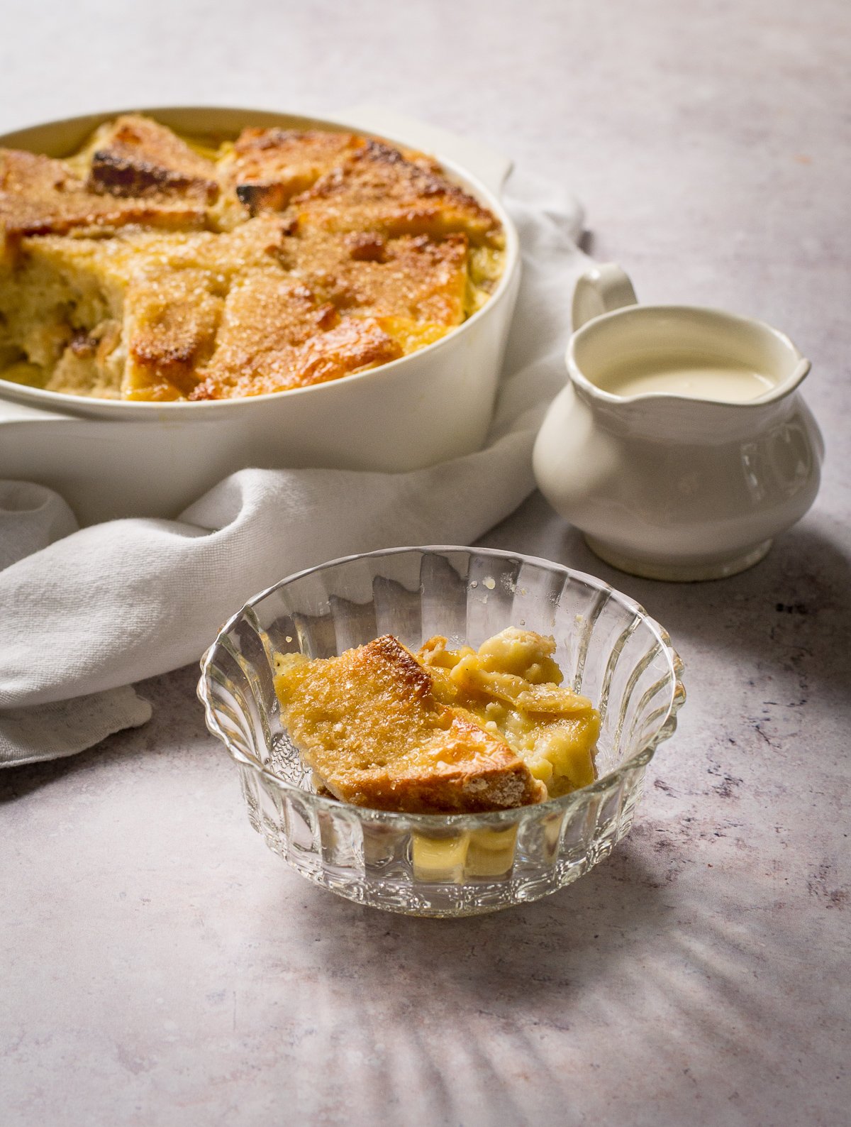 Vegan Bread Pudding single serving in bowl